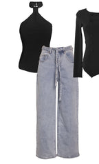BLUE CLASSIC WIDE LEG JEAN