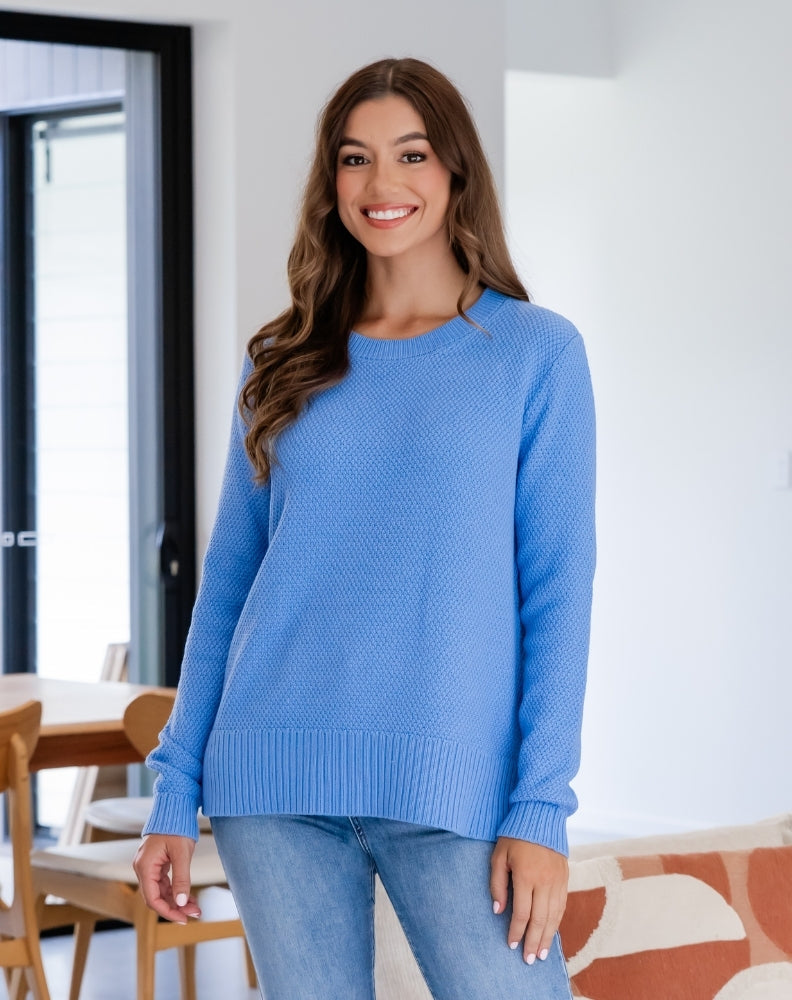 LIGHT BLUE COTTON JUMPER