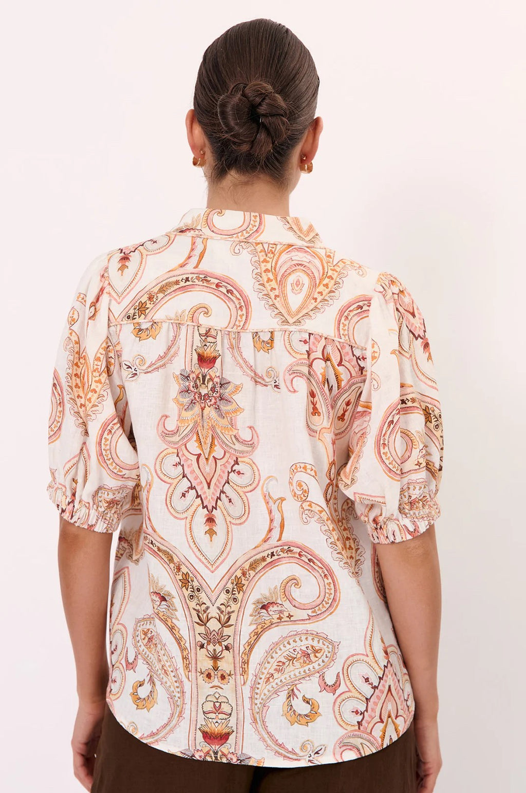 LILIAN SHORT SLEEVE LINEN TOP