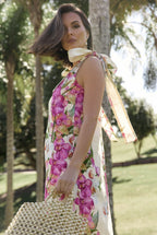 LINEN SHOULDER TIE DRESS EXCLUSIVE AUSTRALIAN DESIGN