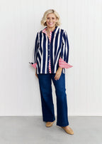 NAVY & WHITE SARDINIA SHIRT