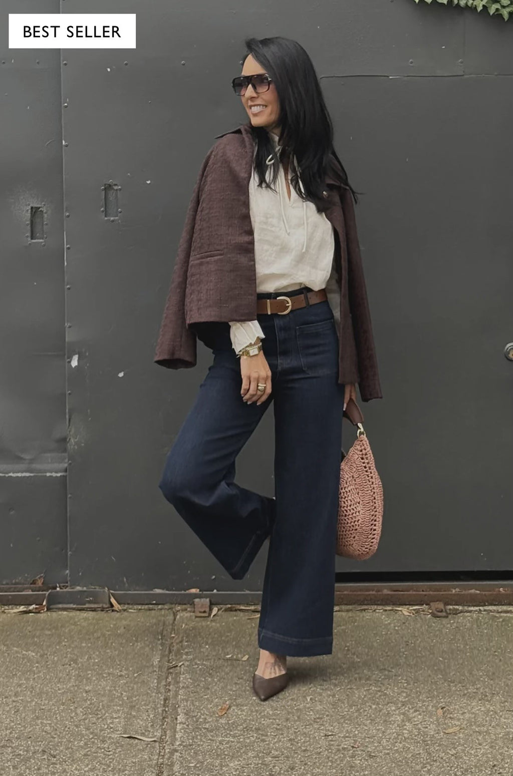 Patch Pocket Denim Pant in Denim
