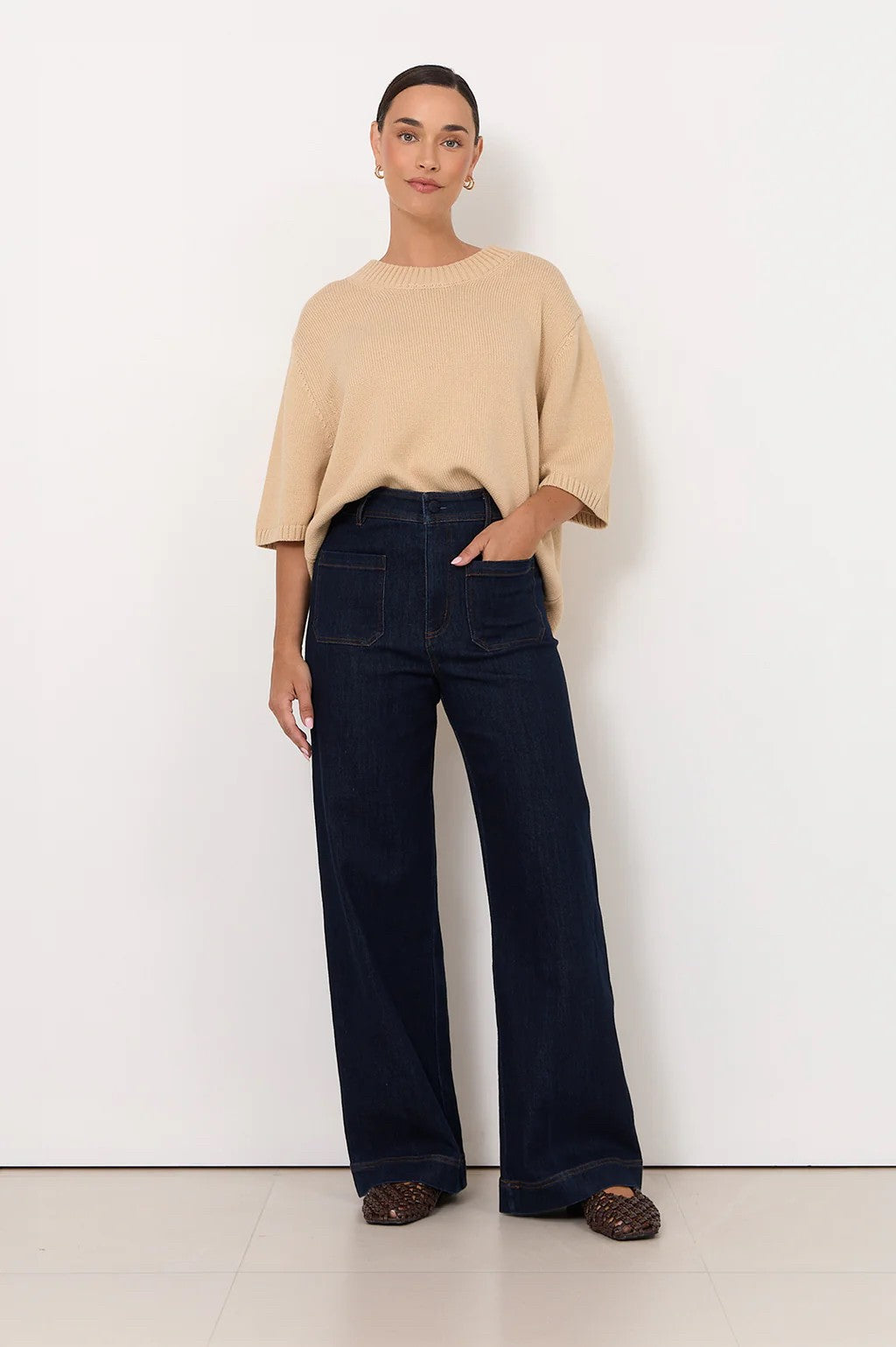 Patch Pocket Denim Pant in Denim