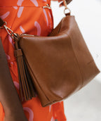 LOUENHIDE DAISY TAN STRIPE CROSSBODY BAG