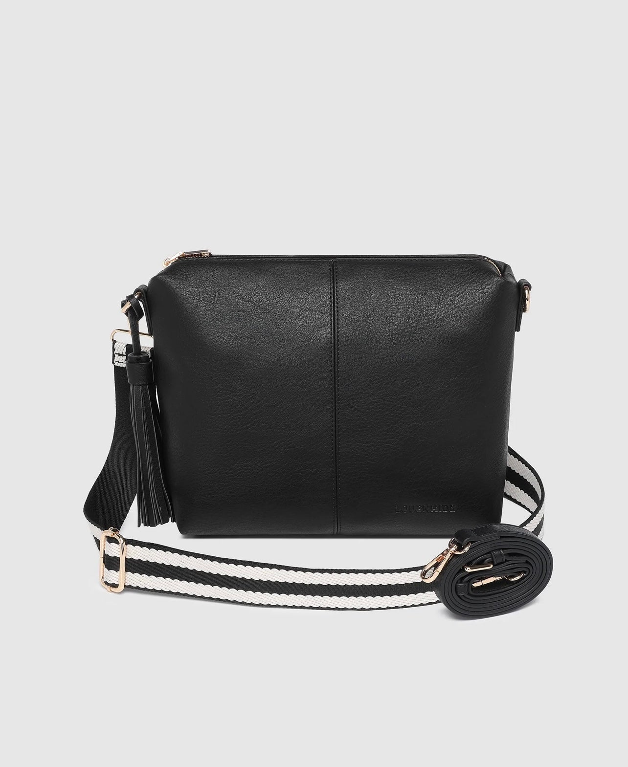 LOUENHIDE DAISY BLACK STRIPE CROSSBODY BAG