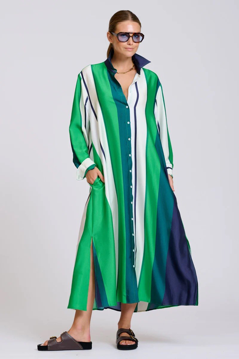 LUXE LUNA NAVY AND GREEN BOLD LINES