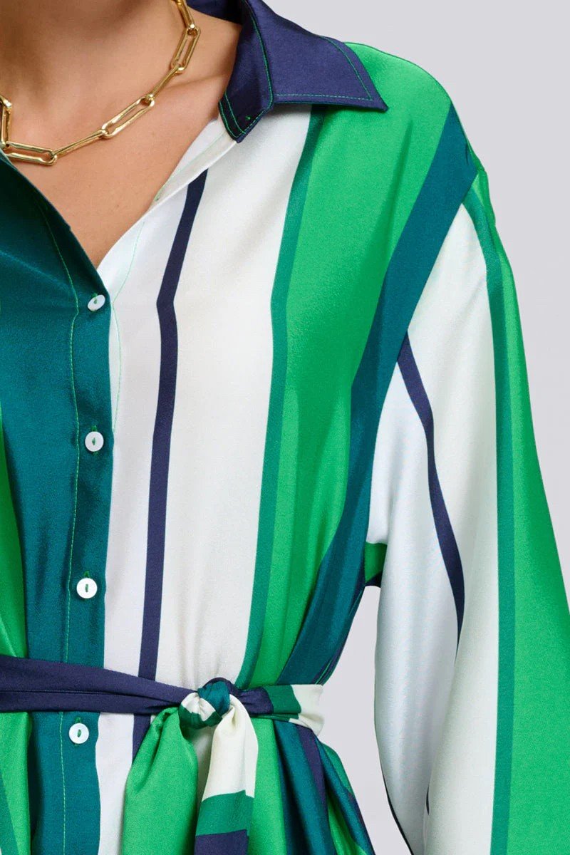 LUXE LUNA NAVY AND GREEN BOLD LINES