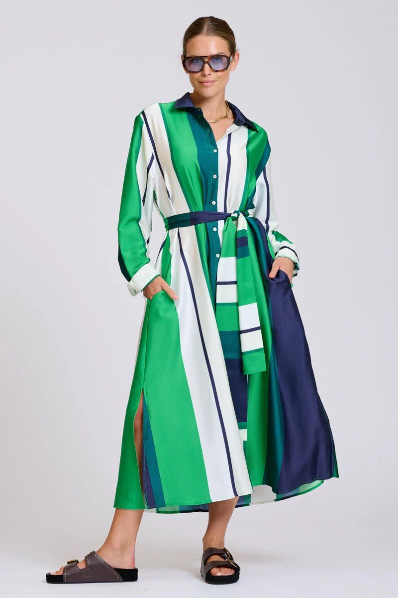 LUXE LUNA NAVY AND GREEN BOLD LINES