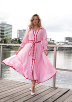 MIDI LIGHT PINK WITH RED RIC RAC