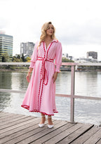 MIDI LIGHT PINK WITH RED RIC RAC