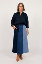 MADDY DENIM LIGHT PANEL SKIRT