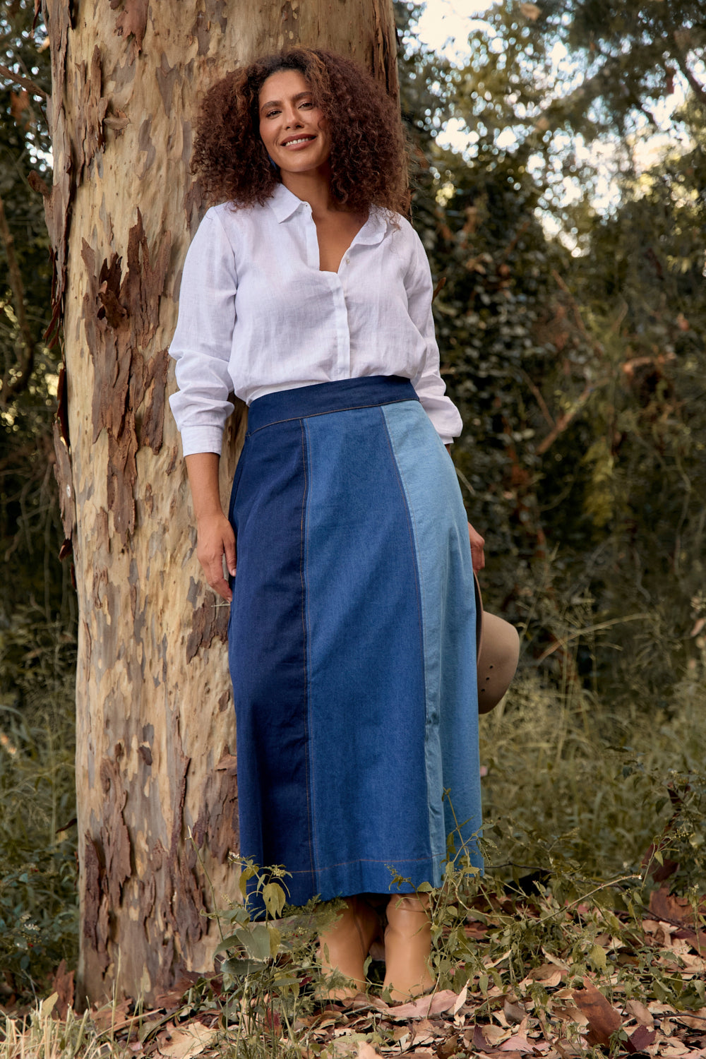 MADDY DENIM LIGHT PANEL SKIRT