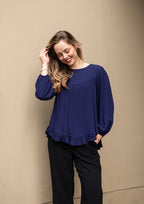 NAVY LONG SLEEVE TOP