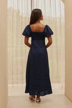 NAVY LINEN MAXI