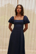 NAVY LINEN MAXI