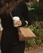 LOUENHIDE Nicole Honey Suedette Handbag