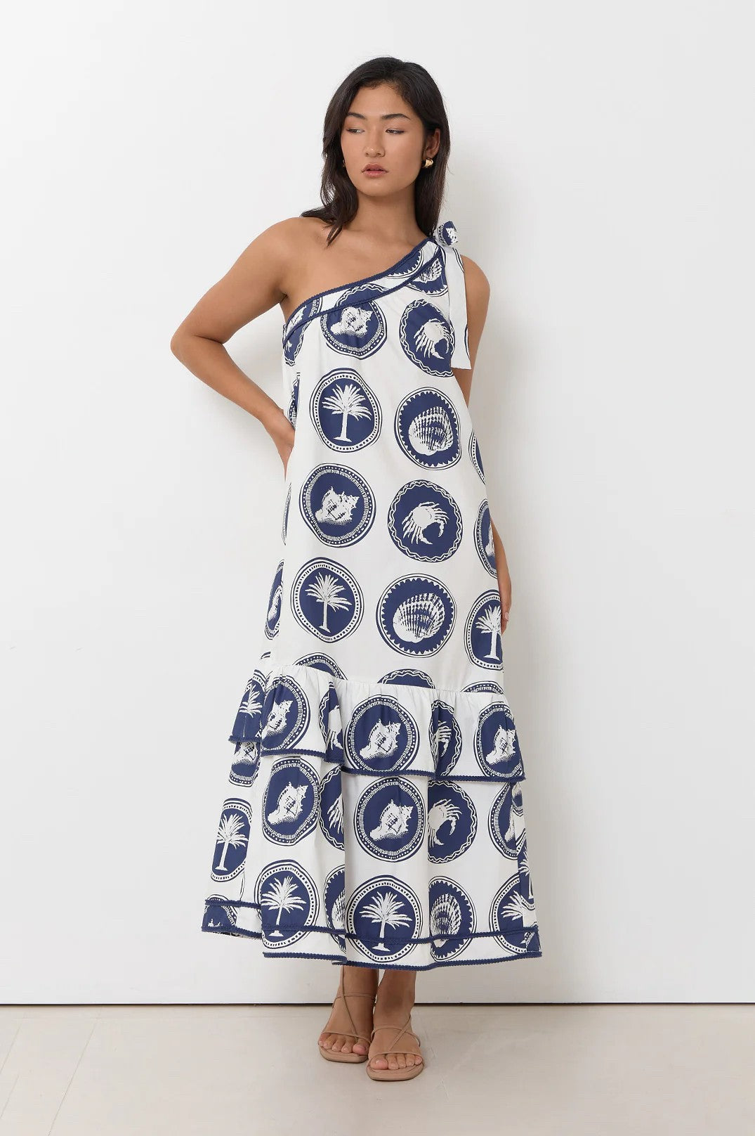 NAVY OCEAN BREZZE EXCLUSIVE PRINTED DRESS