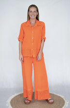 ORANGE LINEN BLOSSOM BLOUSE