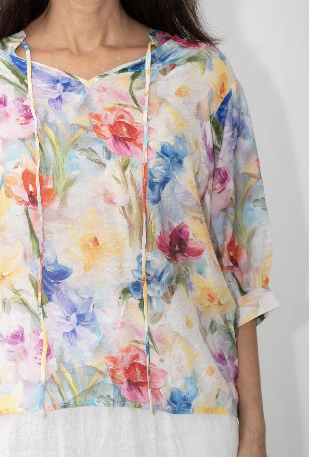 PAINTED FLOWERS BLOUSE