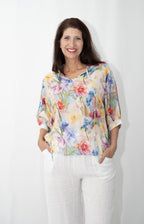 PAINTED FLOWERS BLOUSE