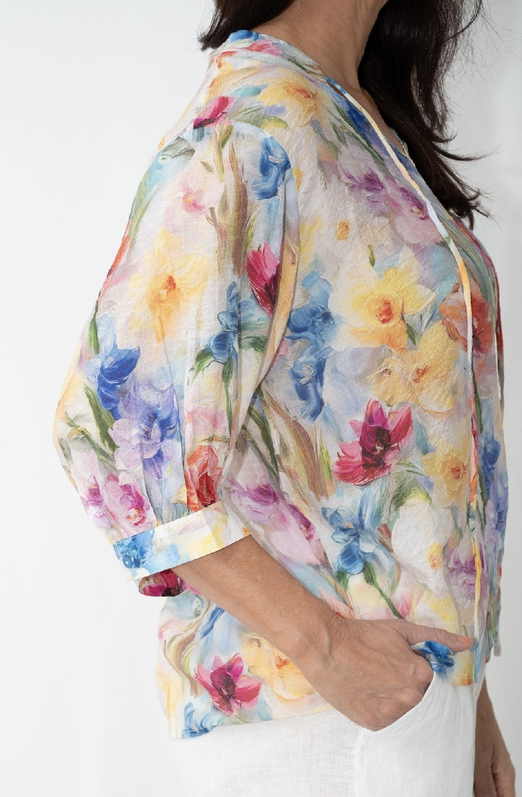 PAINTED FLOWERS BLOUSE