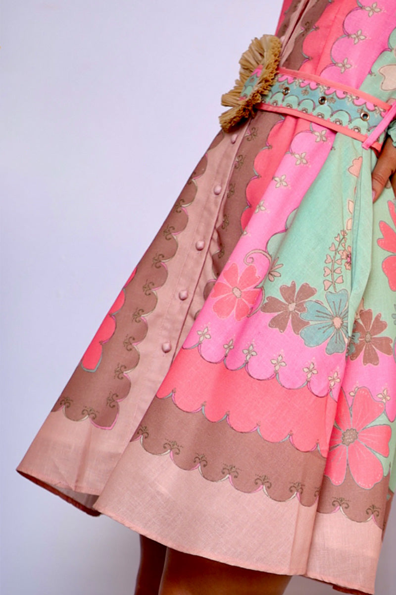 PINK MILAN LINEN BLEND MAXI