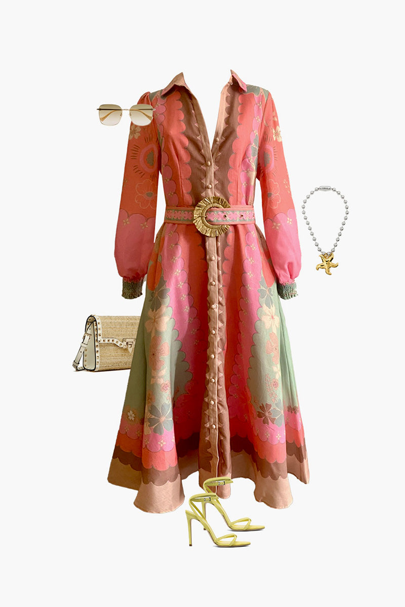 PINK MILAN LINEN BLEND MAXI