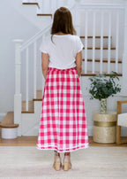 GINGHAM PINK AND WHITE SKIRT
