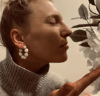 POP DESIGN FRESHWATER PEARLS HOOP EARRINGS 14K GOLD