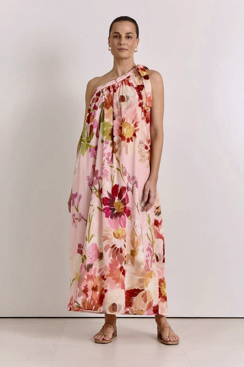 Ricci One Shoulder Cotton Maxi Dress