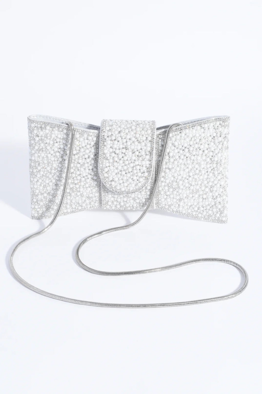 SILVER SPARKLES EVENING CLUTCH BAG