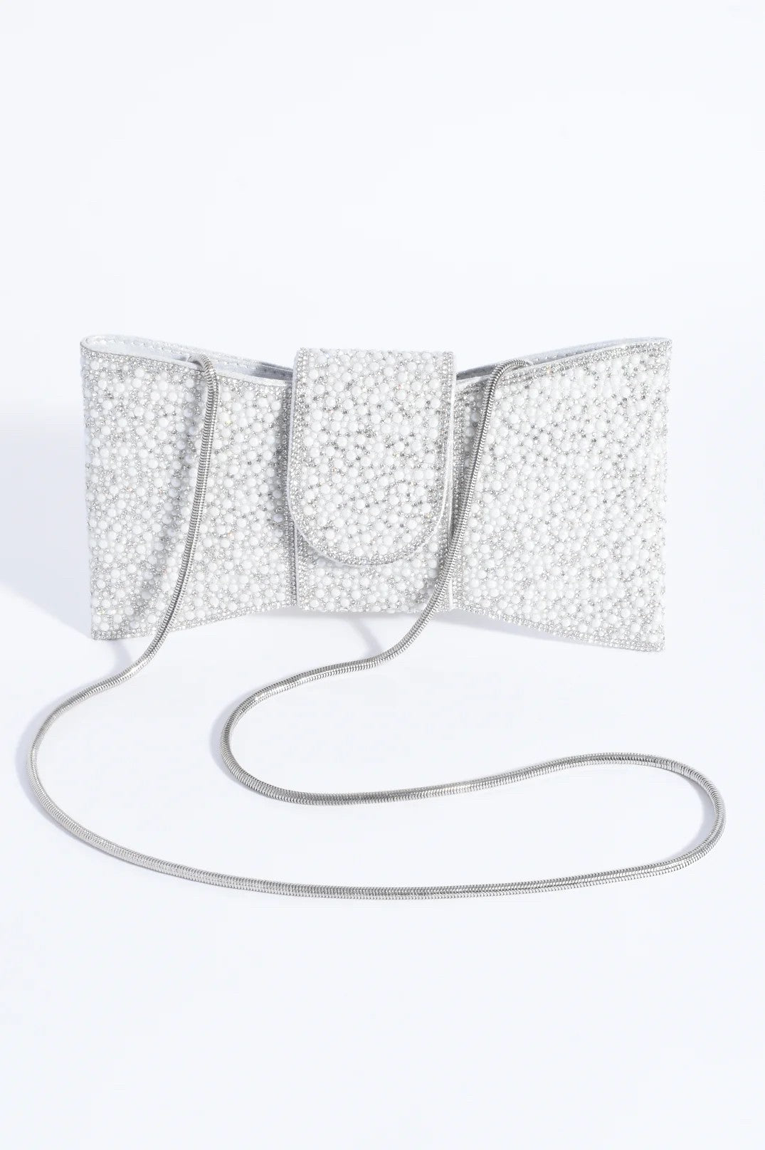 SILVER SPARKLES EVENING CLUTCH BAG