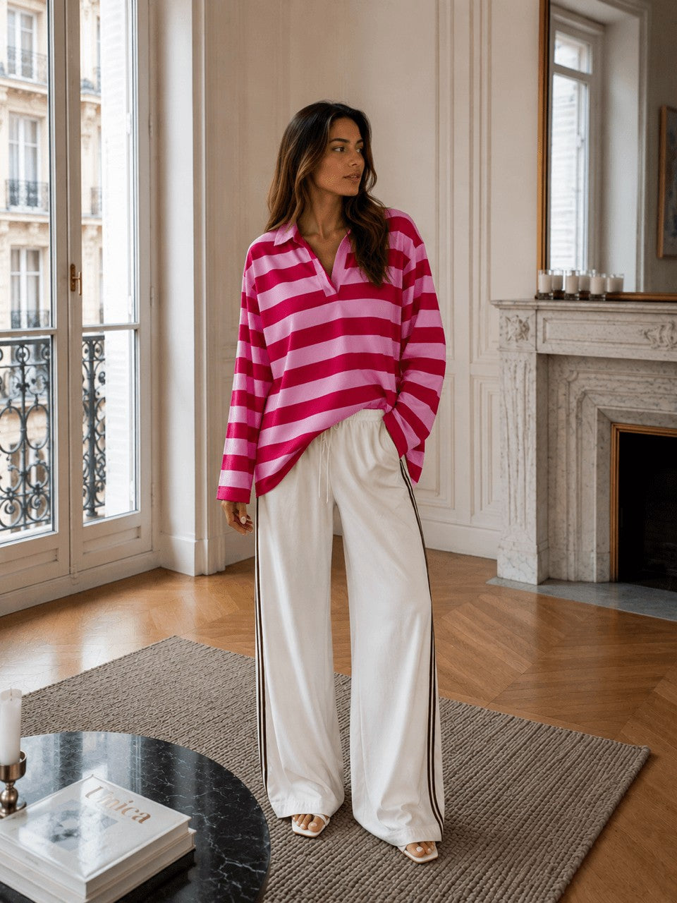RUGBY JUMPER RED AND PINK