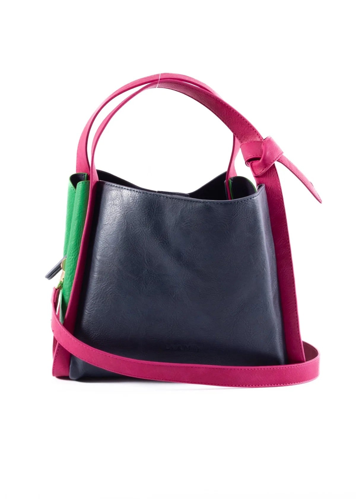 TANYA HANDBAG NAVY/PINK/GREEN