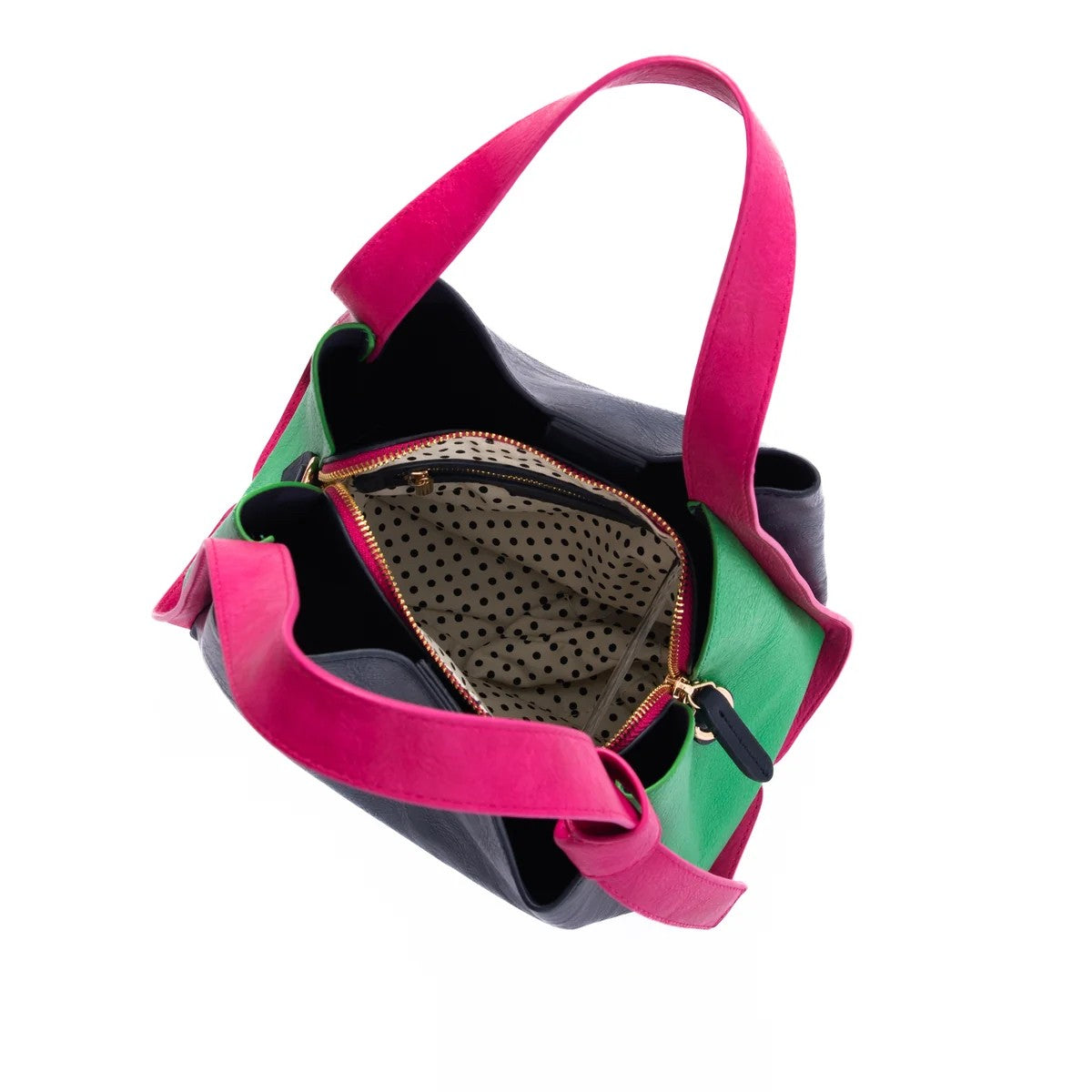 TANYA HANDBAG NAVY/PINK/GREEN