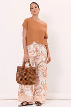 TERRIE COTTON KNIT TOP ORANGE-TAN