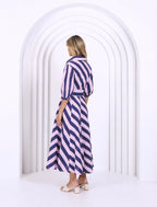NAVY AND LIGHT PINK STRIPE DRESS