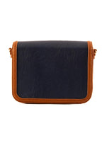 NAVY AND TAN HANDBAG