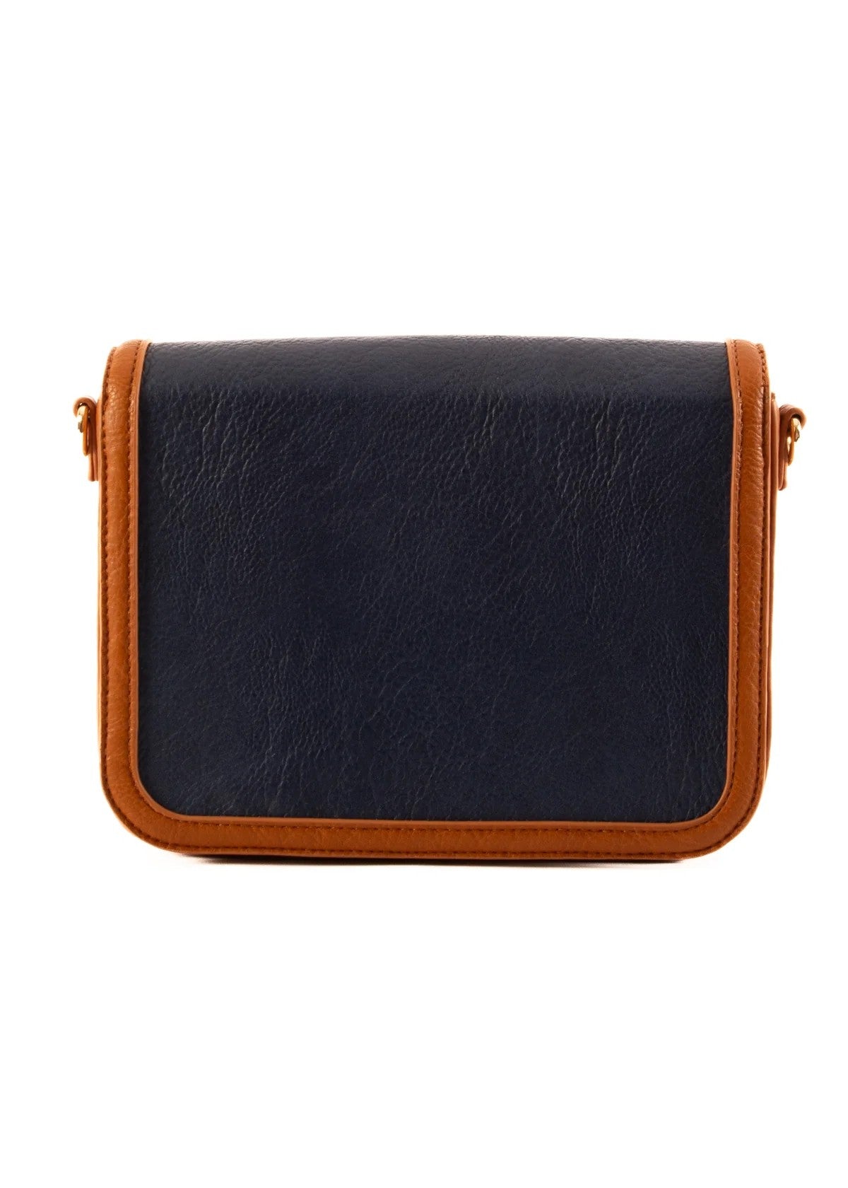 NAVY AND TAN HANDBAG