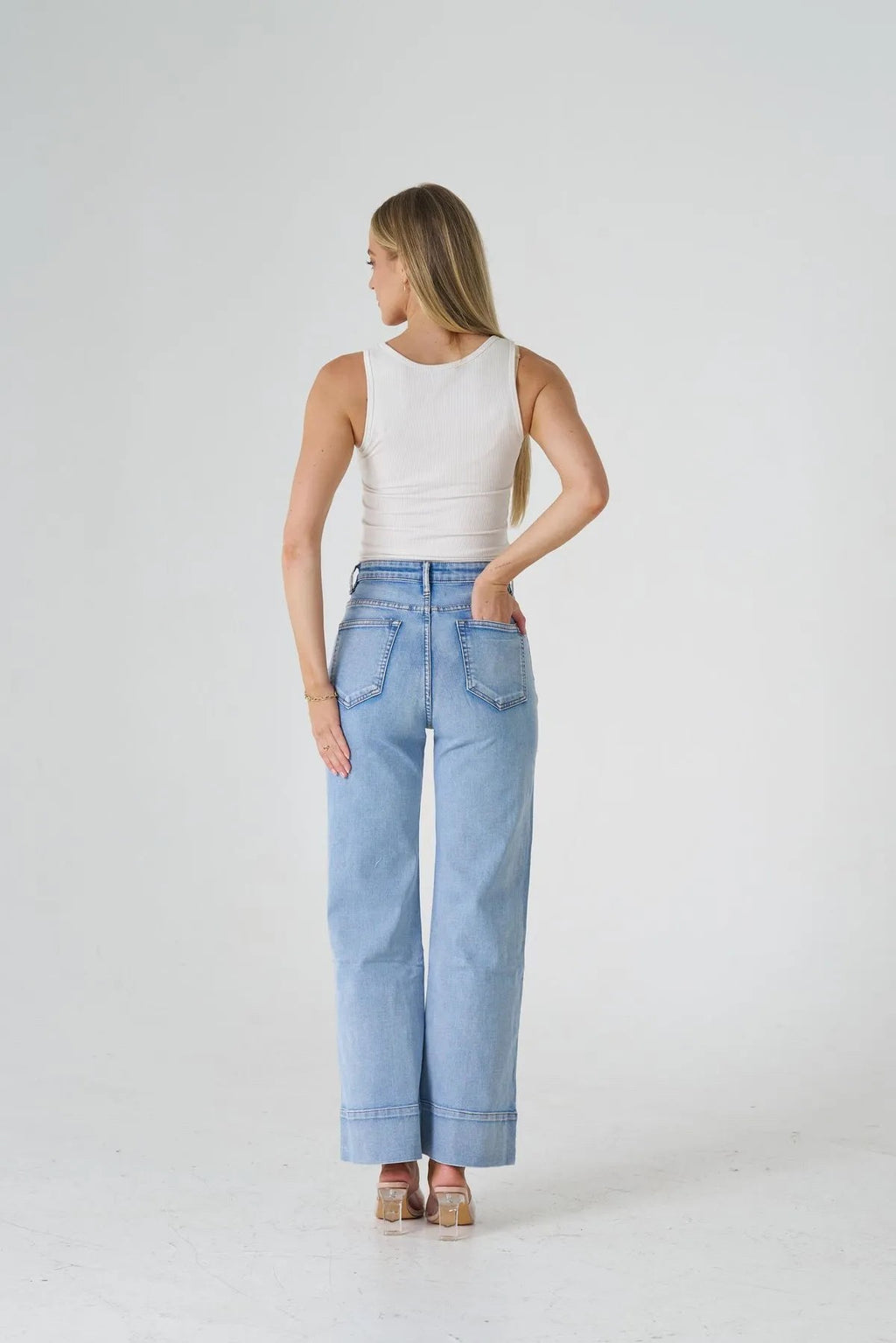STRECH LIGHT BLUE DENIM JEANS