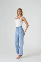 STRECH LIGHT BLUE DENIM JEANS