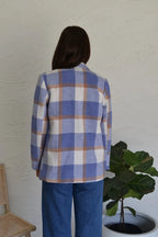 WOOL BLEND LIGHT BLUE LARGE TARTAN