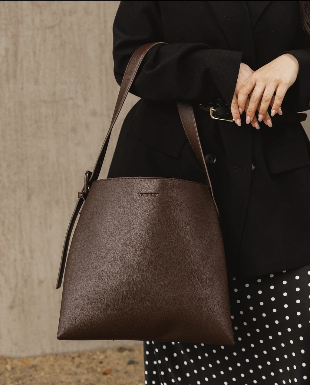 LOUENHIDE Peyton Chocolate Shoulder Bag