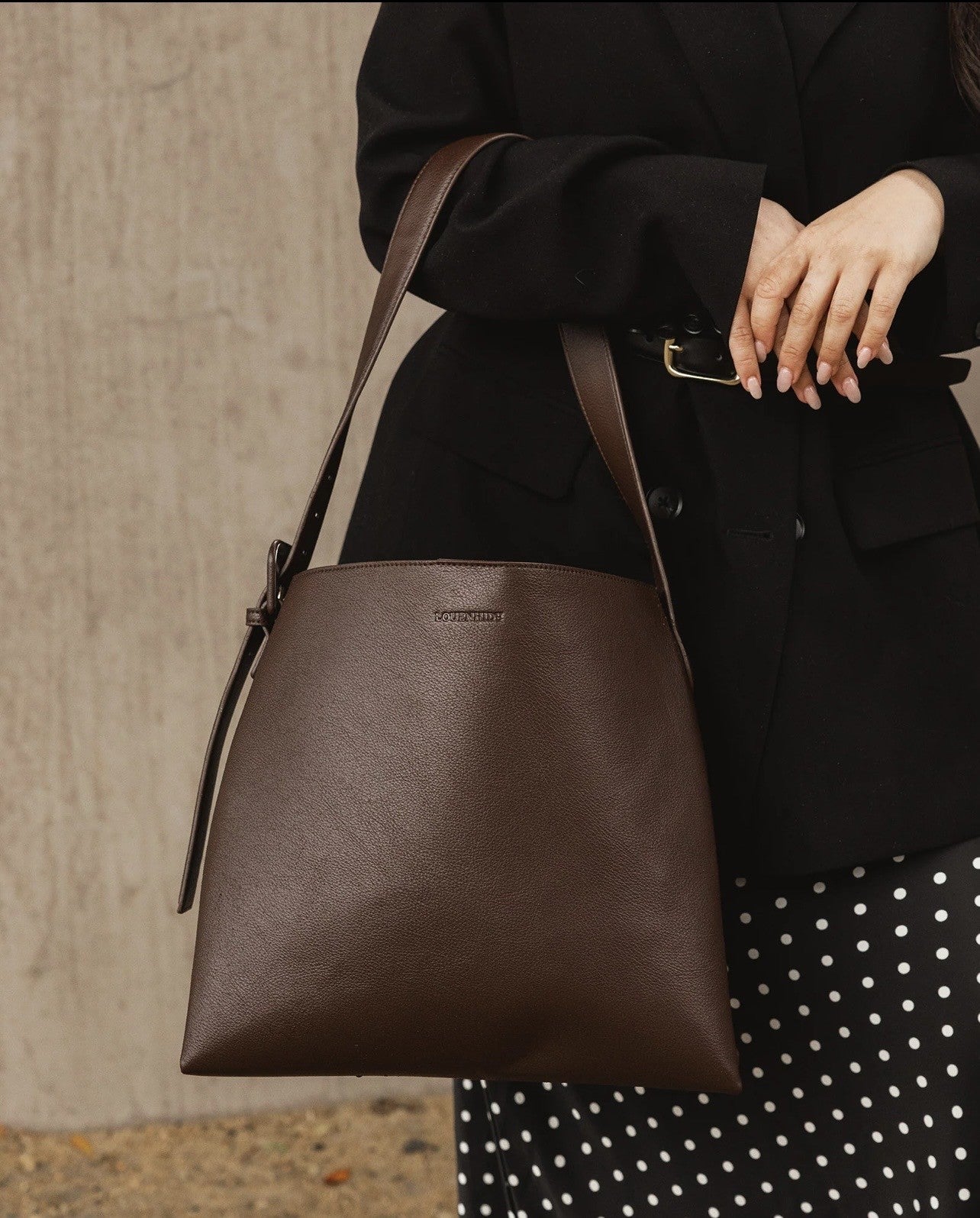 LOUENHIDE Peyton Chocolate Shoulder Bag